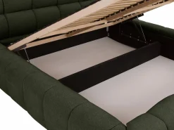 Vente-unique Canapé abatible 160 x 200 cm tela + colchón - FORVIK de Pascal Morabito Verde Discount