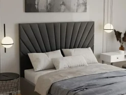 Vente-unique Canapé abatible 180 x 200 cm terciopelo + colchón - RILIODA de Pascal Morabito Gris antracita Sale