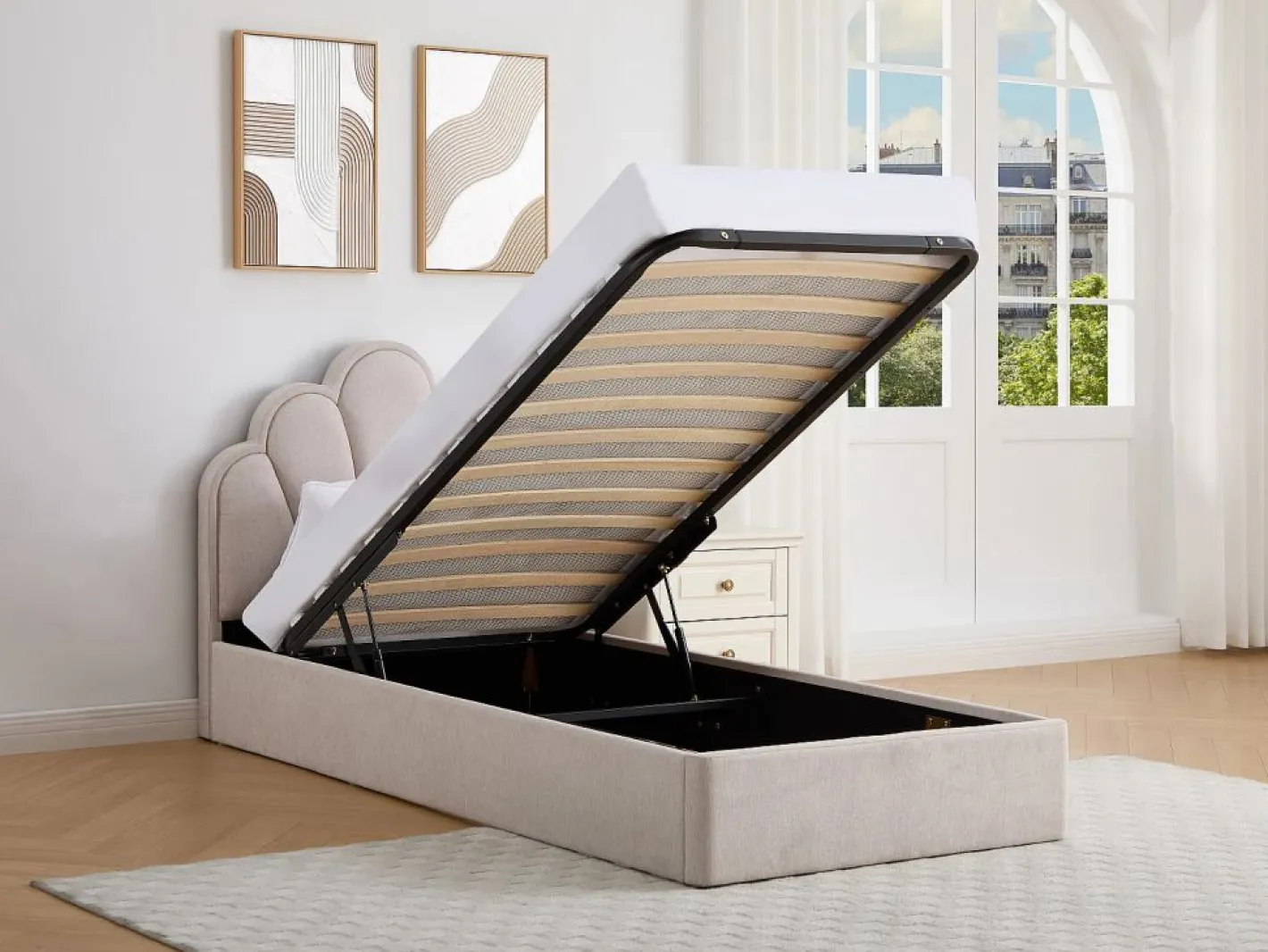 Canapé abatible concha 90 x 190 cm tejido - CORALUNO^Vente-unique Clearance
