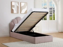Vente-unique Canapé abatible concha 90 x 190 cm tela - CORALUNO Rosa Sale