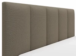 Vente-unique Canapé abatible de 180 x 200 cm con cabecero con costuras verticales tela - KILACLO Topo New