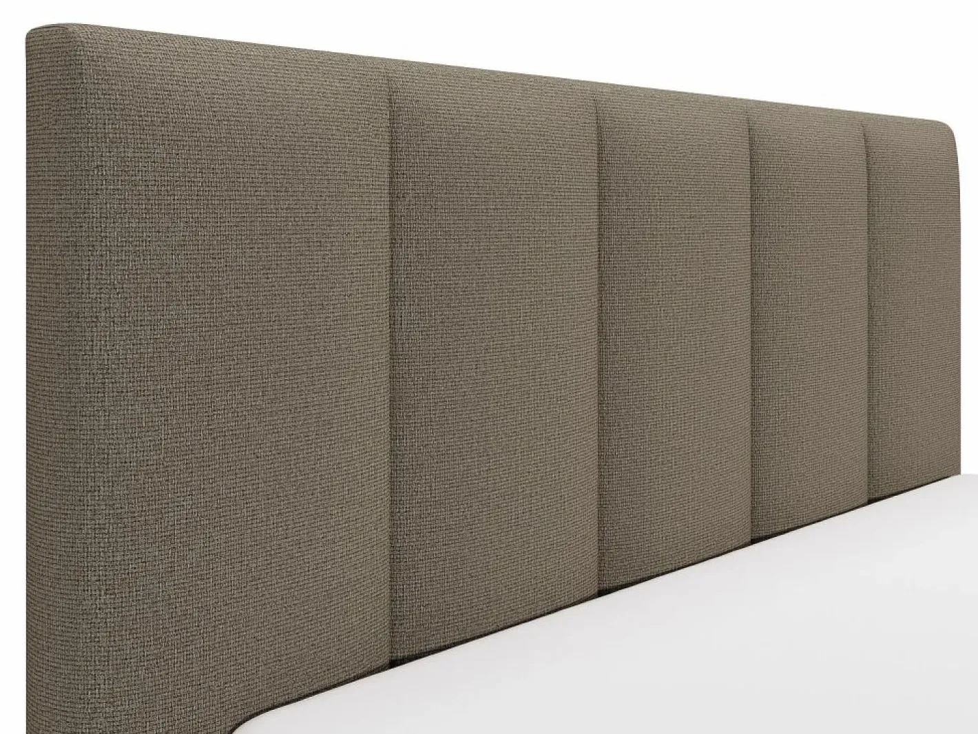 Vente-unique Canapé abatible de 180 x 200 cm con cabecero con costuras verticales tela - KILACLO Topo New