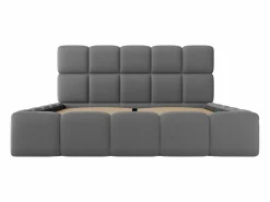 Vente-unique Canapé abatible de 160 x 200 cm de tela efecto cuero - DAMADO de Pascal Morabito Gris New