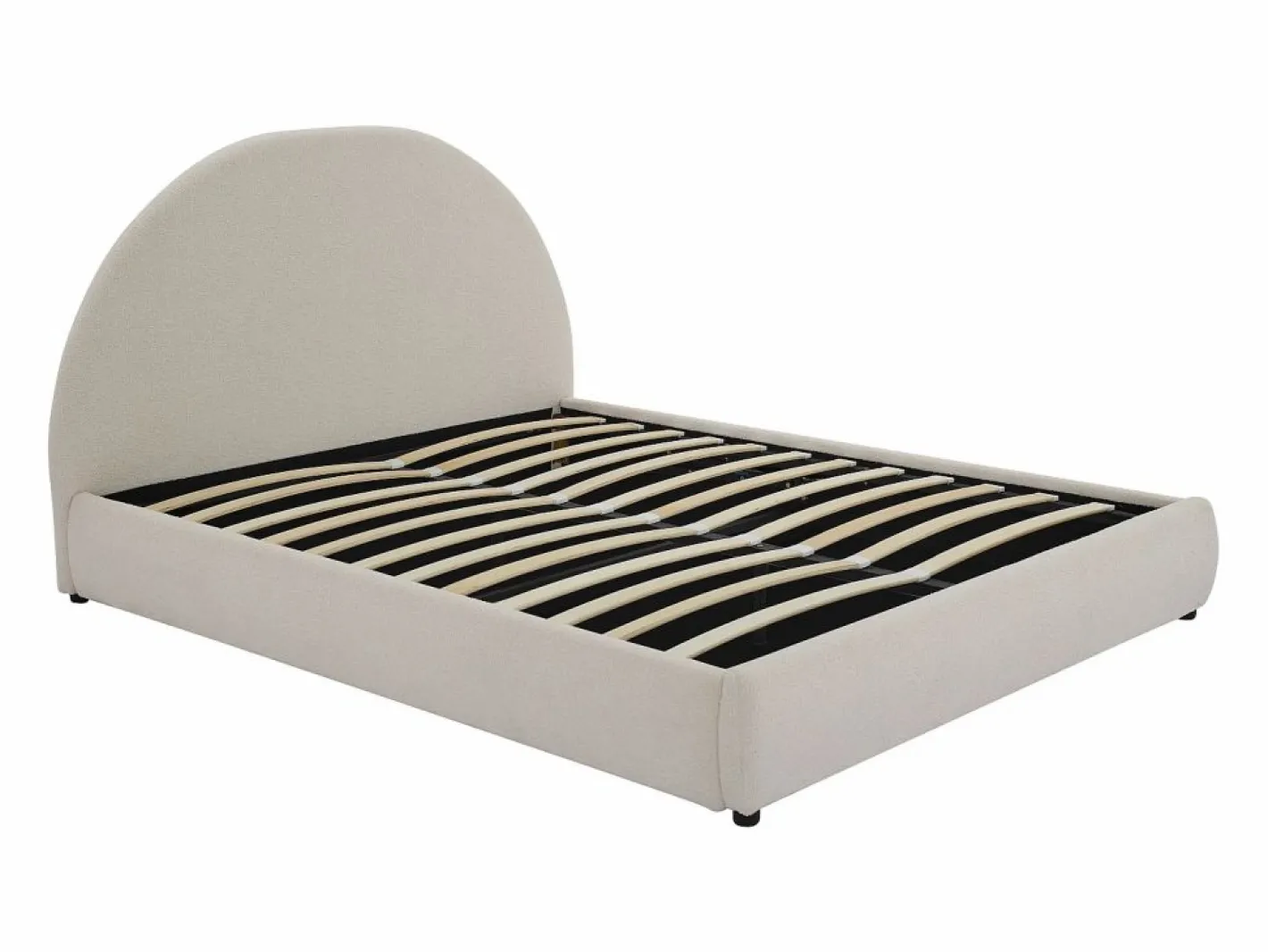 Vente-unique Cama Con Canapé|Cama Con Almacenaje|Canapé abatible de 160 x 200 cm de tela rizada color - LIRIMO