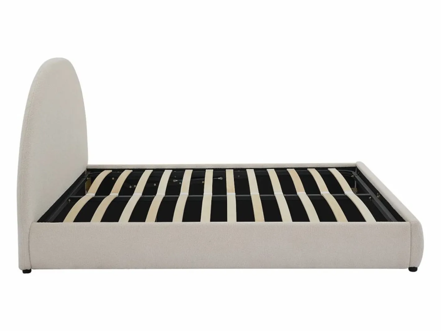 Vente-unique Cama Con Canapé|Cama Con Almacenaje|Canapé abatible de 160 x 200 cm de tela rizada color - LIRIMO
