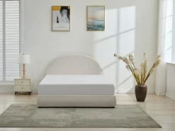 Canapé abatible de 140 x 190 cm de tela bouclé color - LIRIMO^Vente-unique Discount
