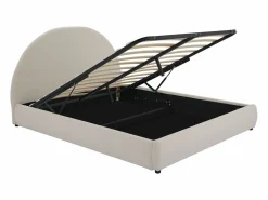 Canapé abatible de 140 x 190 cm de tela bouclé color - LIRIMO^Vente-unique Discount
