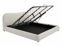 Vente-unique Canapé abatible de 180 x 200 cm de tela color + colchón - VANARI Beige Sale