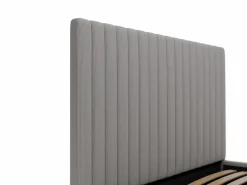 Vente-unique Cama Terciopelo|Canapé abatible de 140 x 190 cm con cabecero de pana + colchón - SARAH