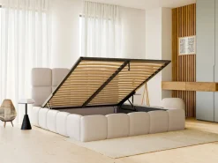 Vente-unique Cama Con Canapé|Canapé abatible de 140 x 190 cm de tela efecto cuero - DAMADO de Pascal Morabito