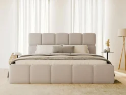 Vente-unique Cama Con Canapé|Canapé abatible de 140 x 190 cm de tela efecto cuero - DAMADO de Pascal Morabito