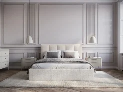 Vente-unique Cama Con Canapé|Cama Adulto|Canapé abatible de 140 x 190 cm con cabecero con costuras verticales tela - KILACLO