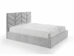 Vente-unique Cama Con Canapé|Cama Adulto|Canapé abatible de 180 x 200 cm de tela texturizada + colchón - JUSTANI