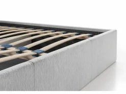 Vente-unique Cama Con Canapé|Cama Adulto|Canapé abatible de 180 x 200 cm de tela texturizada + colchón - JUSTANI