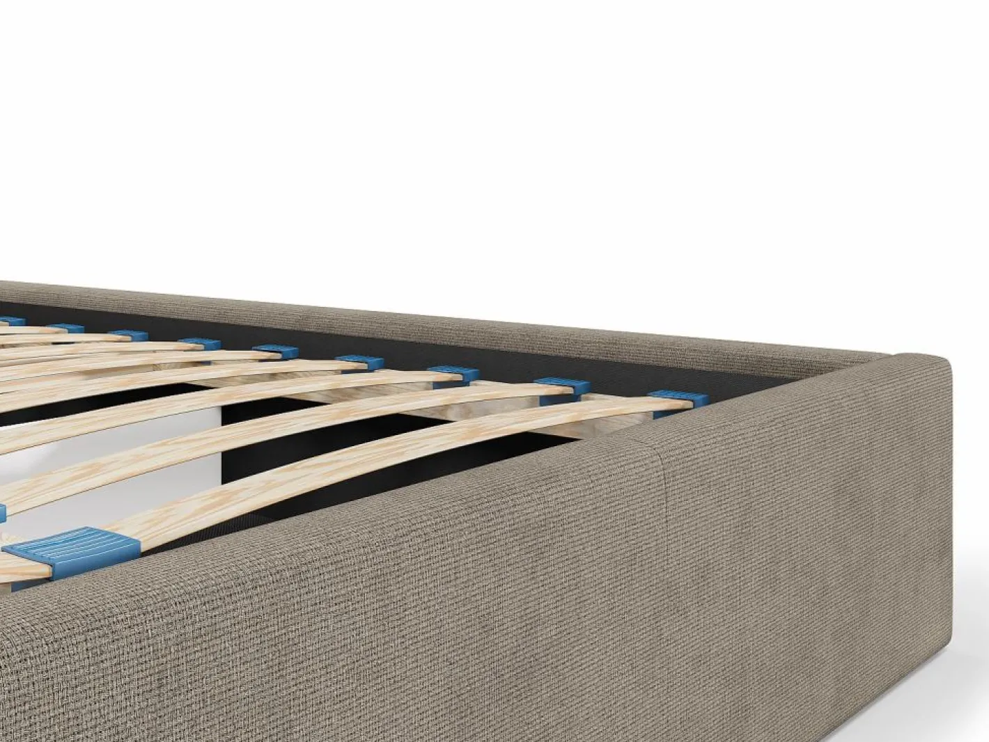 Vente-unique Canapé abatible de 160 x 200 cm con cabecero con costuras verticales tela - KILACLO Topo Best