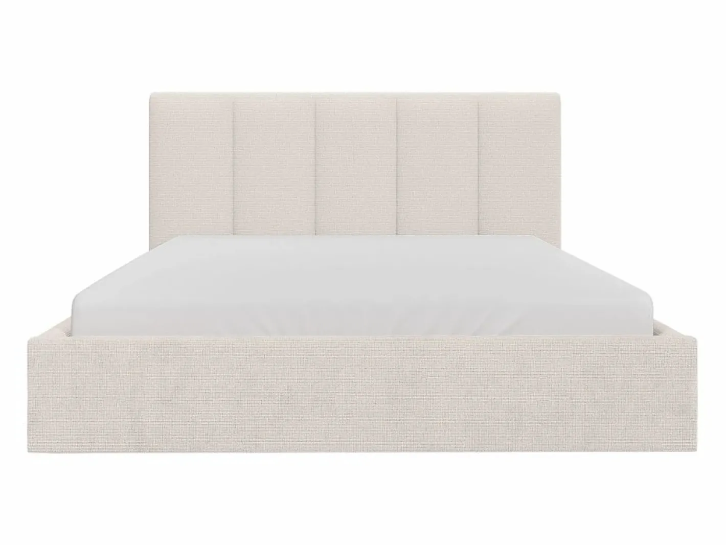 Vente-unique Canapé abatible king size 180 x 200 cm cabecero con costuras verticales tela + colchón - KILACLO Beige Clearance