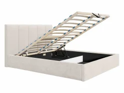 Vente-unique Canapé abatible king size 180 x 200 cm cabecero con costuras verticales tela + colchón - KILACLO Beige Clearance