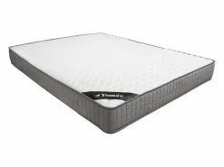 Vente-unique Canapé abatible king size 180 x 200 cm cabecero con costuras verticales tela + colchón - KILACLO Beige Clearance