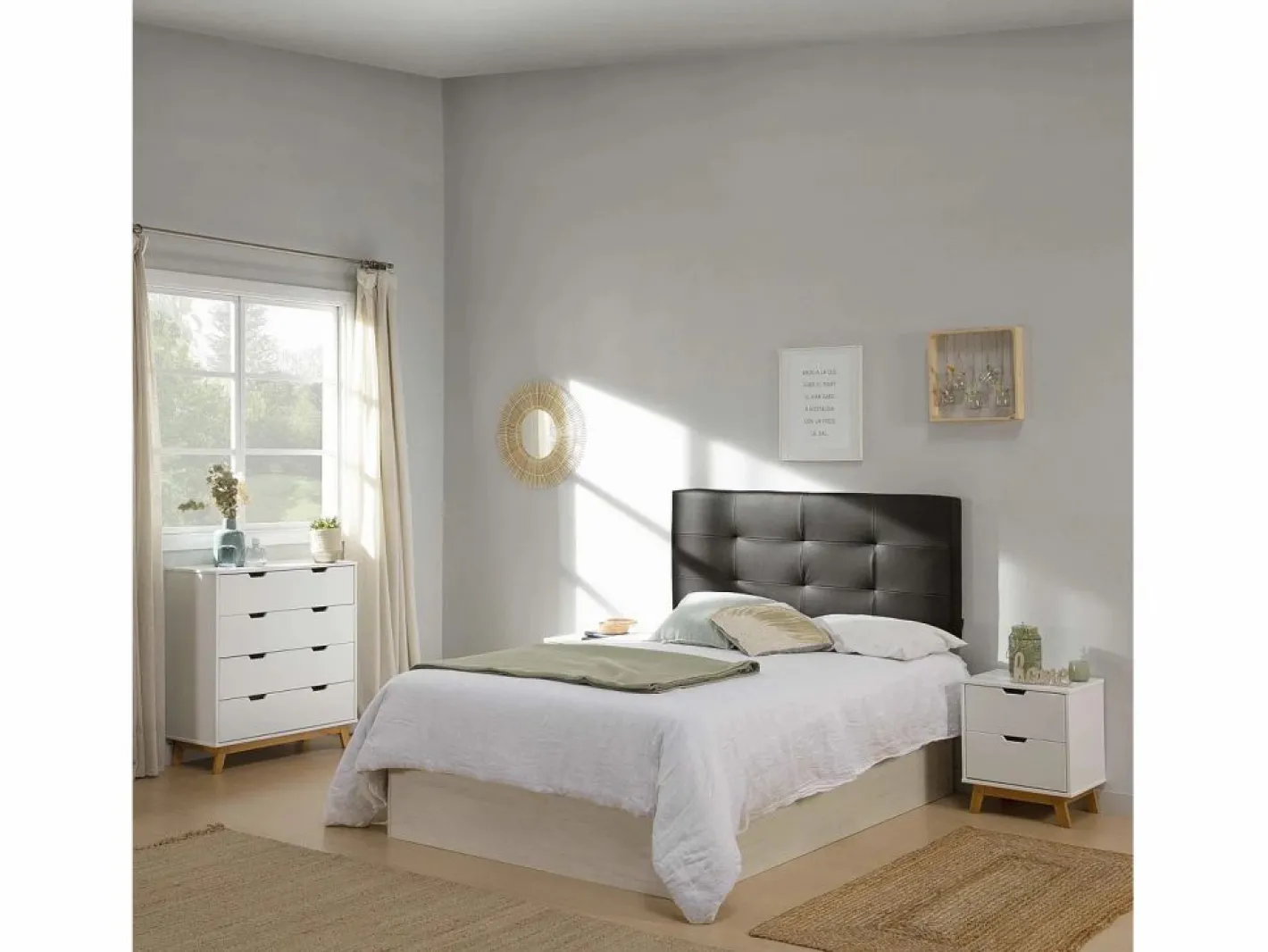 Canapé Abatible Petra 135x190 cm Blanco Nordic de Gran Capacidad^VS Venta-stock Sale