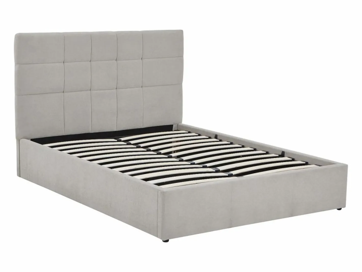 Vente-unique Cama Con Canapé|Cama Con Almacenaje|Canapé abatible queen size 160 x 200 en tela gris + colchón - HOPEYA de Pascal Morabito