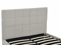Vente-unique Cama Con Canapé|Cama Con Almacenaje|Canapé abatible queen size 160 x 200 en tela gris + colchón - HOPEYA de Pascal Morabito