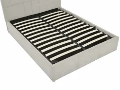 Vente-unique Cama Con Canapé|Cama Con Almacenaje|Canapé abatible queen size 160 x 200 en tela gris + colchón - HOPEYA de Pascal Morabito