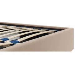 Vente-unique Canapé abatible140 x 190 cm de terciopelo en color con colchón - MIRDAL Beige New