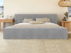 Vente-unique Cama Terciopelo|Canapé abatible 160x200cm terciopelo grueso acanalado + colchón - TIMANO de Pascal Morabito