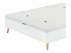 Canapé alto 150x190 cm nórdico patas inclinadas color dormitorio Blanco New