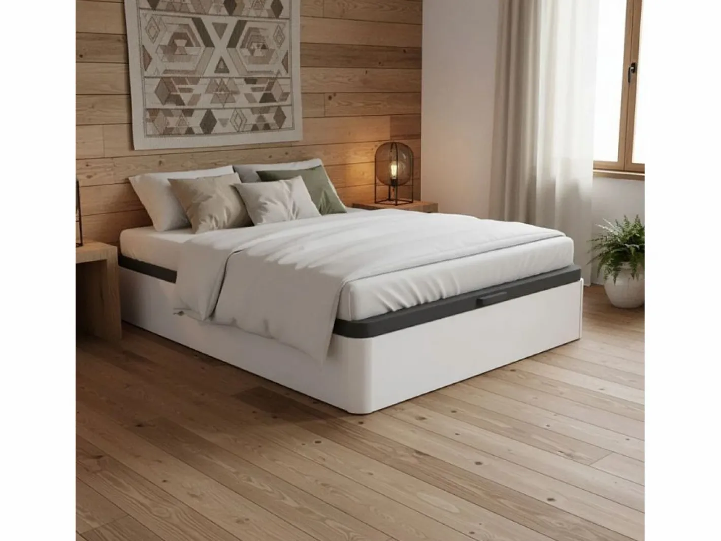 Canapé Atenas abatible tapizado 3D 90x190 cm Blanco Sale