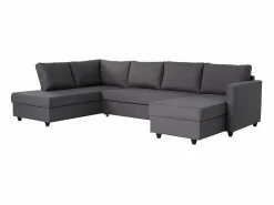 PUNTO Canapé d'angle panoramique convertible - Tissu - L 292 x P 187 x H 86 cm - CATS Gris Online