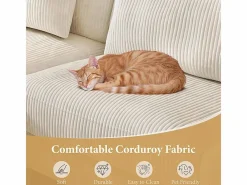 DripeX Sofá Rinconera|Canapé de esquina reversible en terciopelo acanalado - 2 plazas + méridienne - - 256 x 160 x 88 cm
