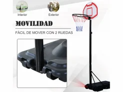 Homcom Canasta de baloncesto blanco y negro 73x49x249 cm Multicolor Hot