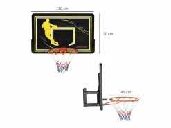 SPORTNOW Canasta de baloncesto negro y amarillo 110x90x70 cm Naranja Best