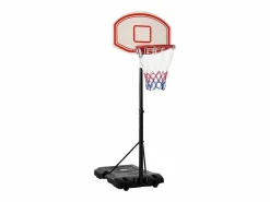 Canasta de baloncesto para exterior ajustable y portátil, de metal, color blanco y , con ruedas y base rellenable (75,5x71x250 cm)^ Outlet