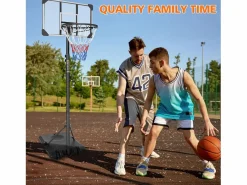 Canasta de baloncesto portátil de altura ajustable, policarbonato irrompible con ruedas, ratán sintético y acero, color (71 x 74 x 213 cm) Negro Outlet