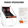 Canasta de Baloncesto SucceBuy, Juego Arcade de Baloncesto Plegable de Doble Tiro para Interiores, 2 Jugadores, 4 Pelotas