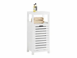 Canasto para la Colada Mueble de baño con cesto para Ropa Sucia Amario para baño 42 x 30 x 90 cm BZR67-W ES^Sobuy Hot