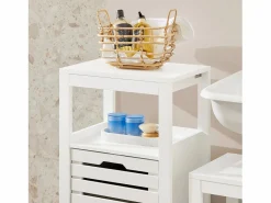 Canasto para la Colada Mueble de baño con cesto para Ropa Sucia Amario para baño 42 x 30 x 90 cm BZR67-W ES^Sobuy Hot