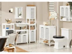 Canasto para la Colada Mueble de baño con cesto para Ropa Sucia Amario para baño 42 x 30 x 90 cm BZR67-W ES^Sobuy Hot