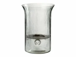 J-Line Portavelas Y Vela|Candelabro de vidrio de 19x19x27 cm.