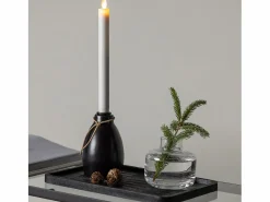 ebuy24 Portavelas Y Vela|Candelabro Ulricehamn con luz LED negra.