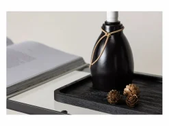 ebuy24 Portavelas Y Vela|Candelabro Ulricehamn con luz LED negra.