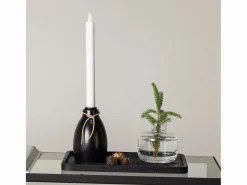ebuy24 Portavelas Y Vela|Candelabro Ulricehamn con luz LED negra.