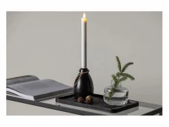 ebuy24 Portavelas Y Vela|Candelabro Ulricehamn con luz LED negra.