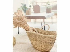 DECOWOOD Capazo de esparto natural de 40x30x30cm - MENORCA - Beige Online
