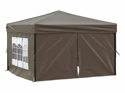 Cenador Y Quiosco|Carpa de fiesta plegable con paredes laterales gris taupe 3x3 m ES822730