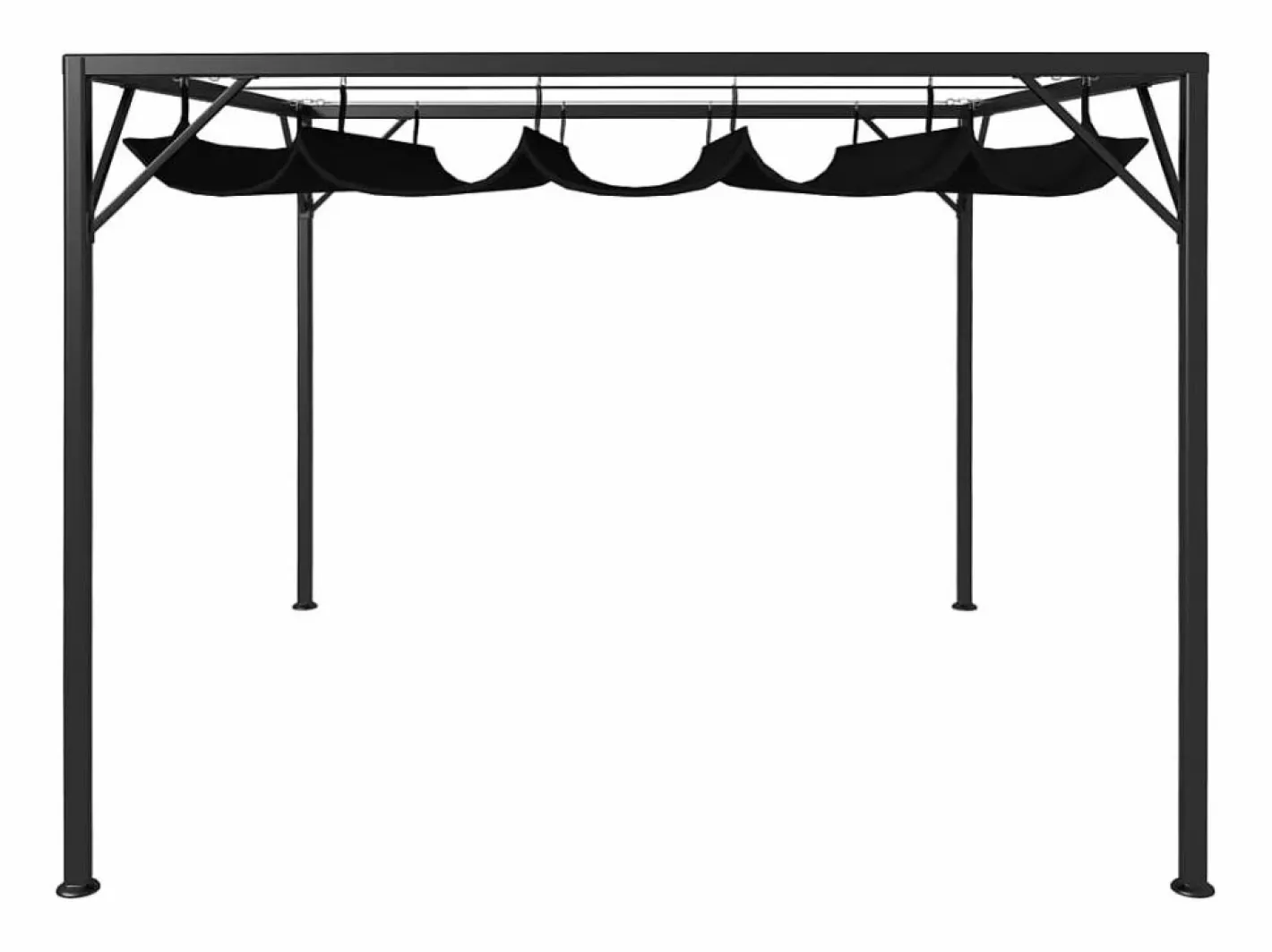 Carpa de jardín con toldo retráctil 3x3 m Antracita Gris Discount