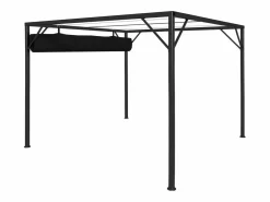 Carpa de jardín con toldo retráctil 3x3 m Antracita Gris Discount