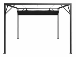 Carpa de jardín con toldo retráctil 3x3 m Antracita Gris Discount